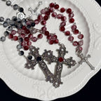 Crimson Devotion Cross Necklace