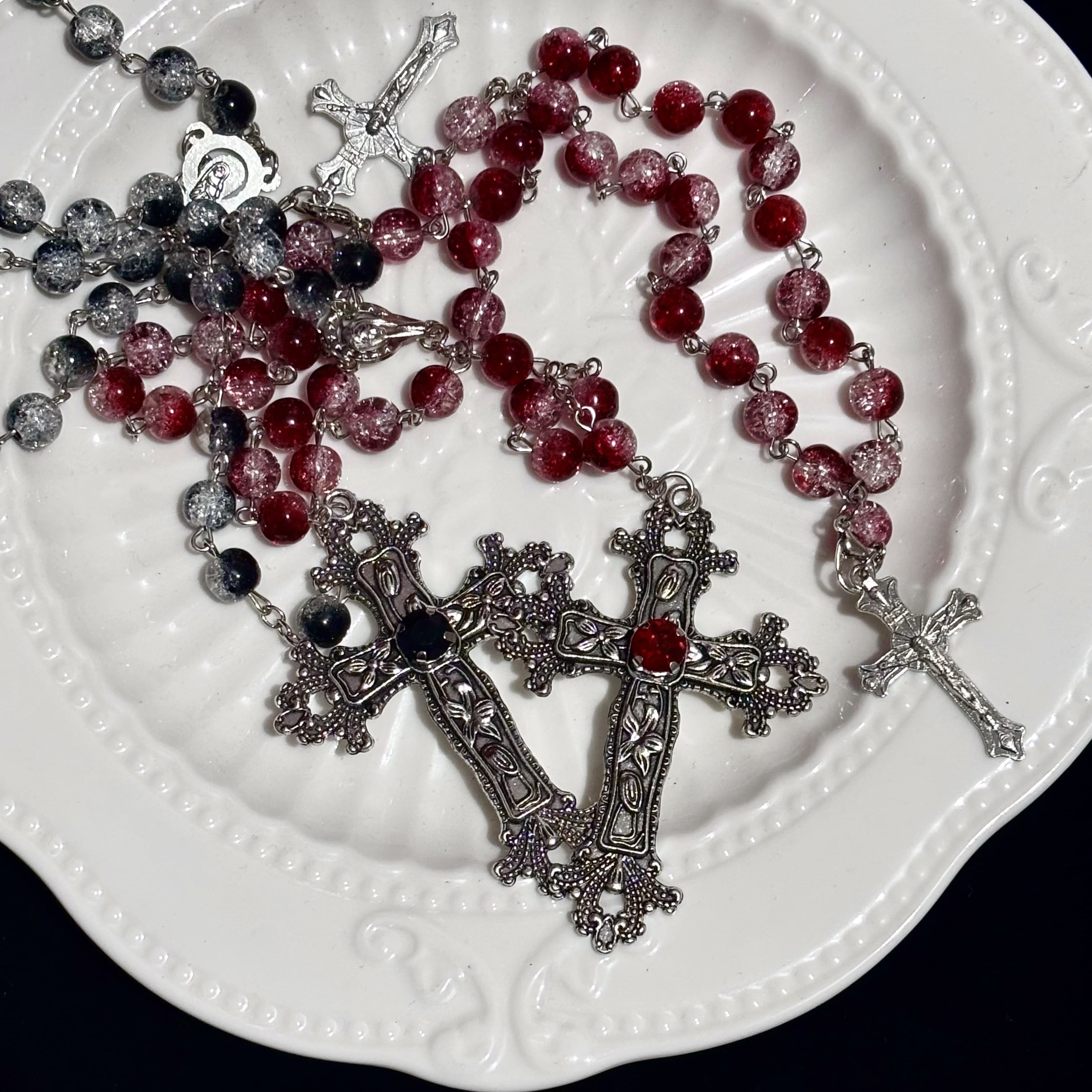 Crimson Devotion Cross Necklace