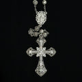 Rose Rosary Cross Necklace