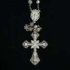Rose Rosary Cross Necklace
