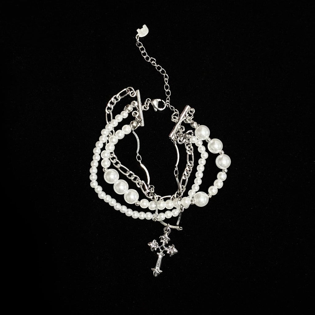 Pearl Cross Bracelet