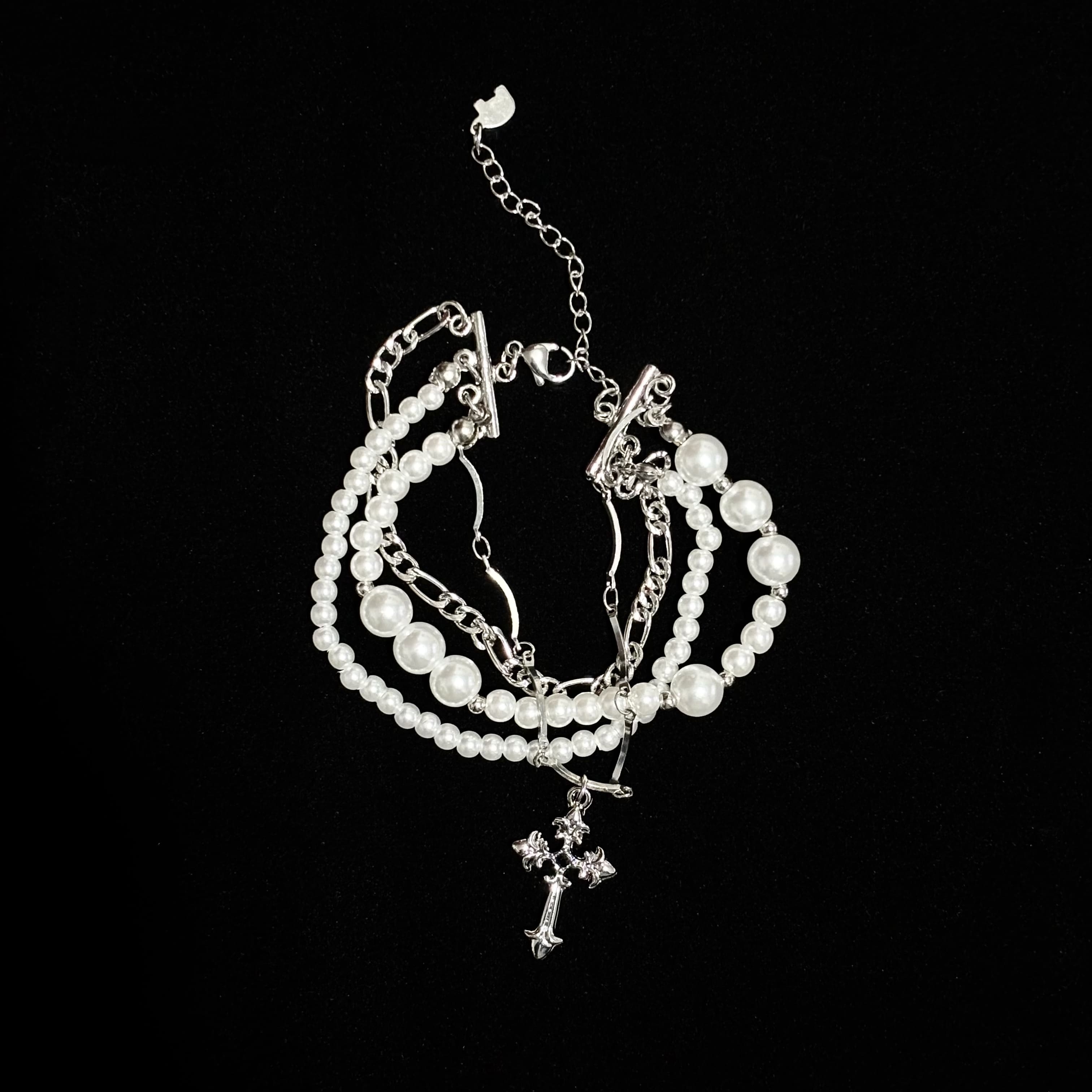 Pearl Cross Bracelet