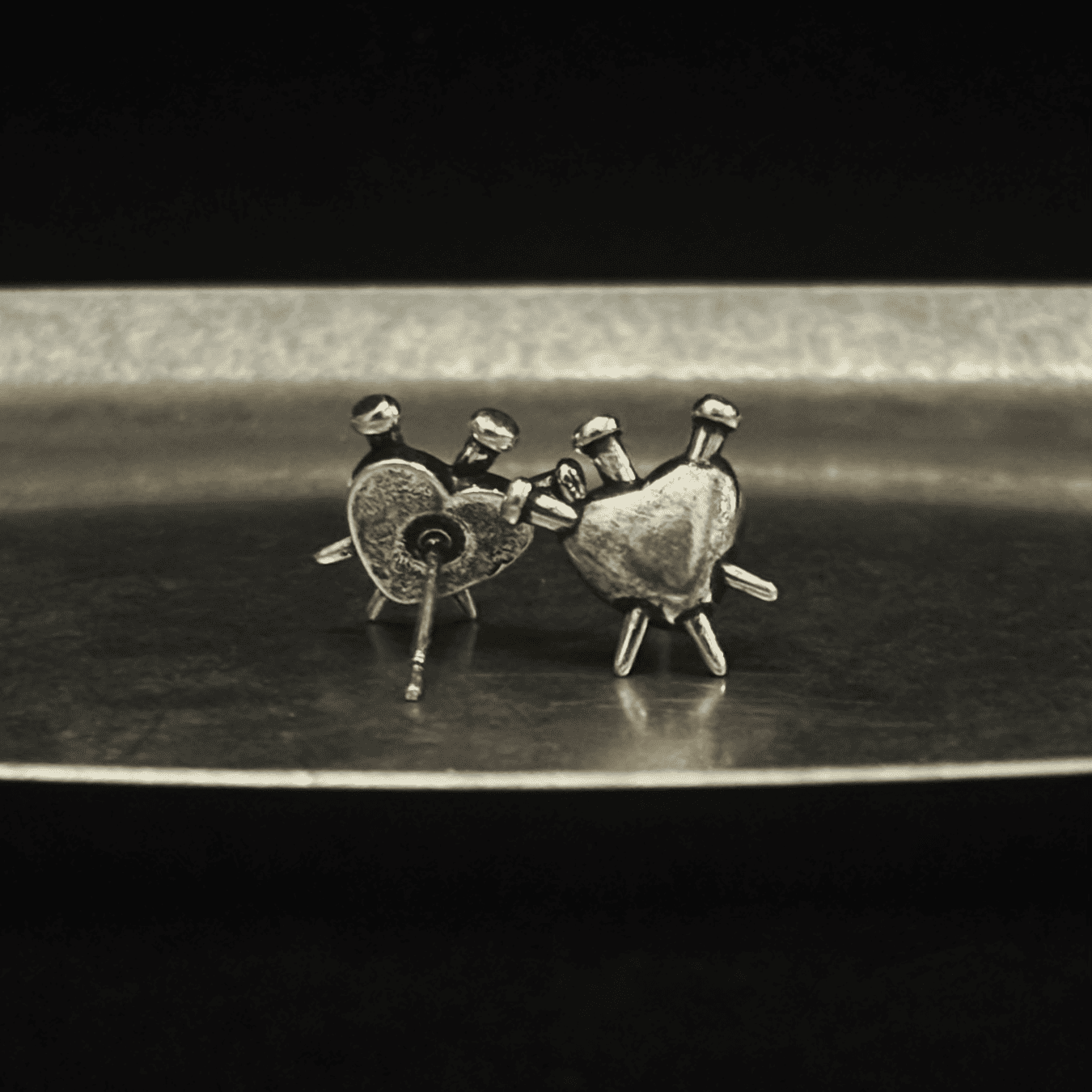 Pierced Heart Stud Earrings