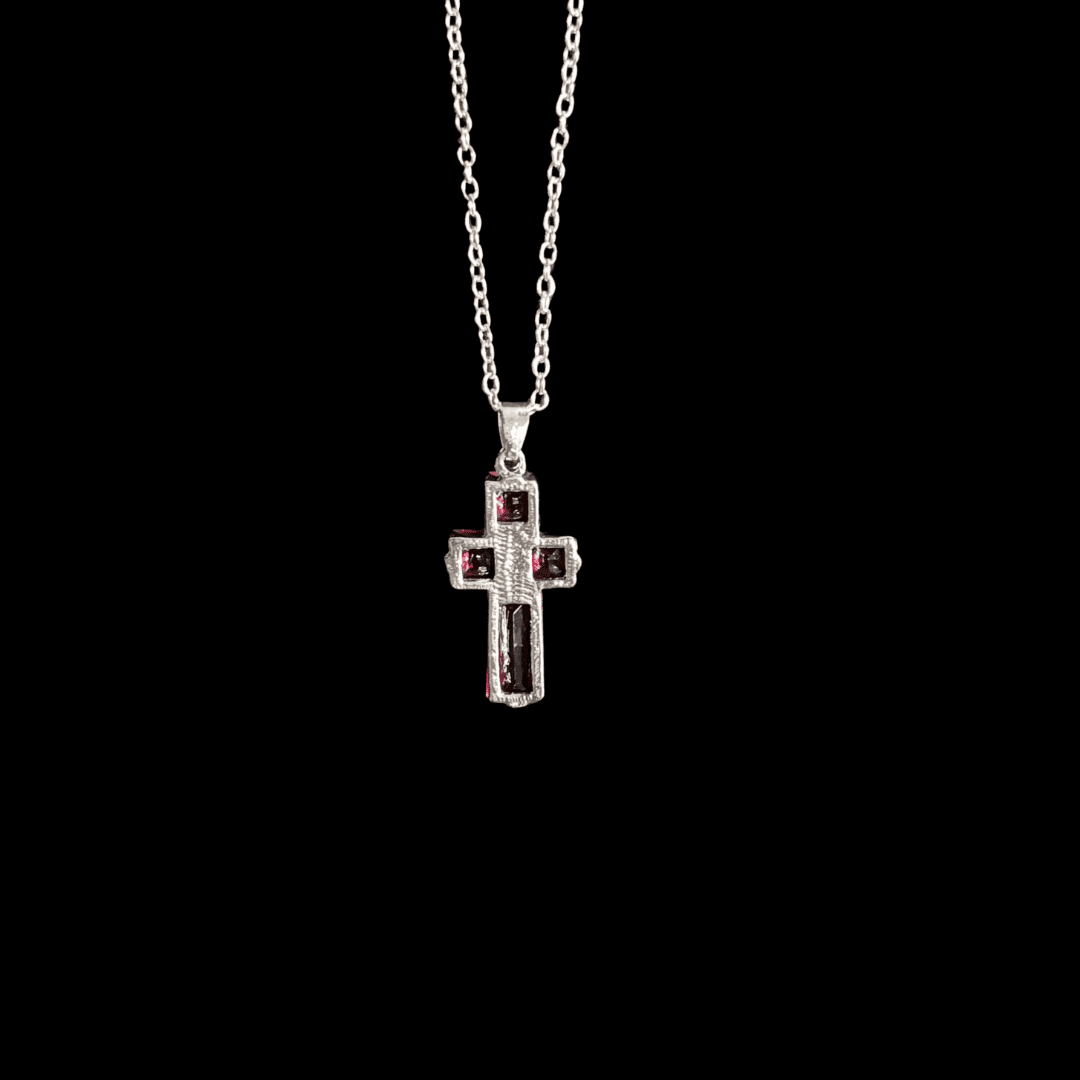Crimson Omen Cross Necklace