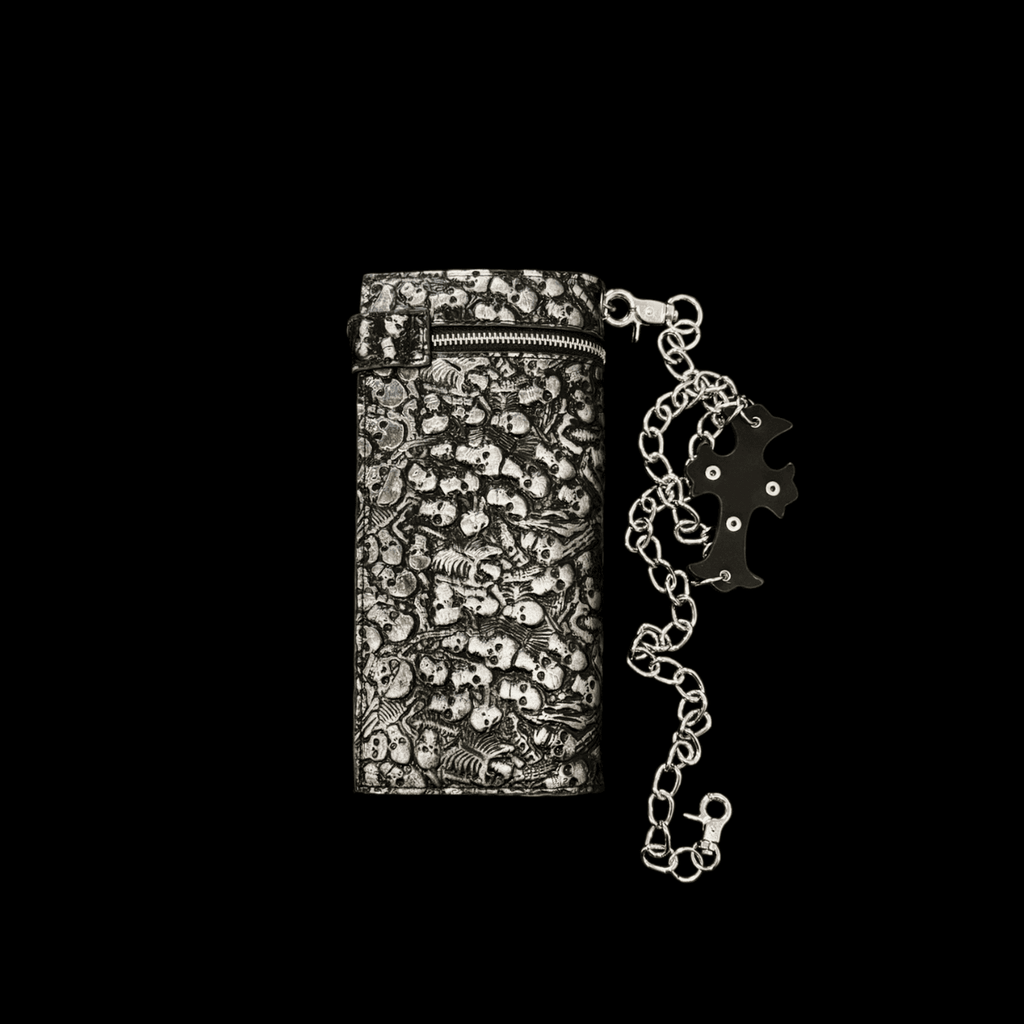 Skull Relief Leather Wallet