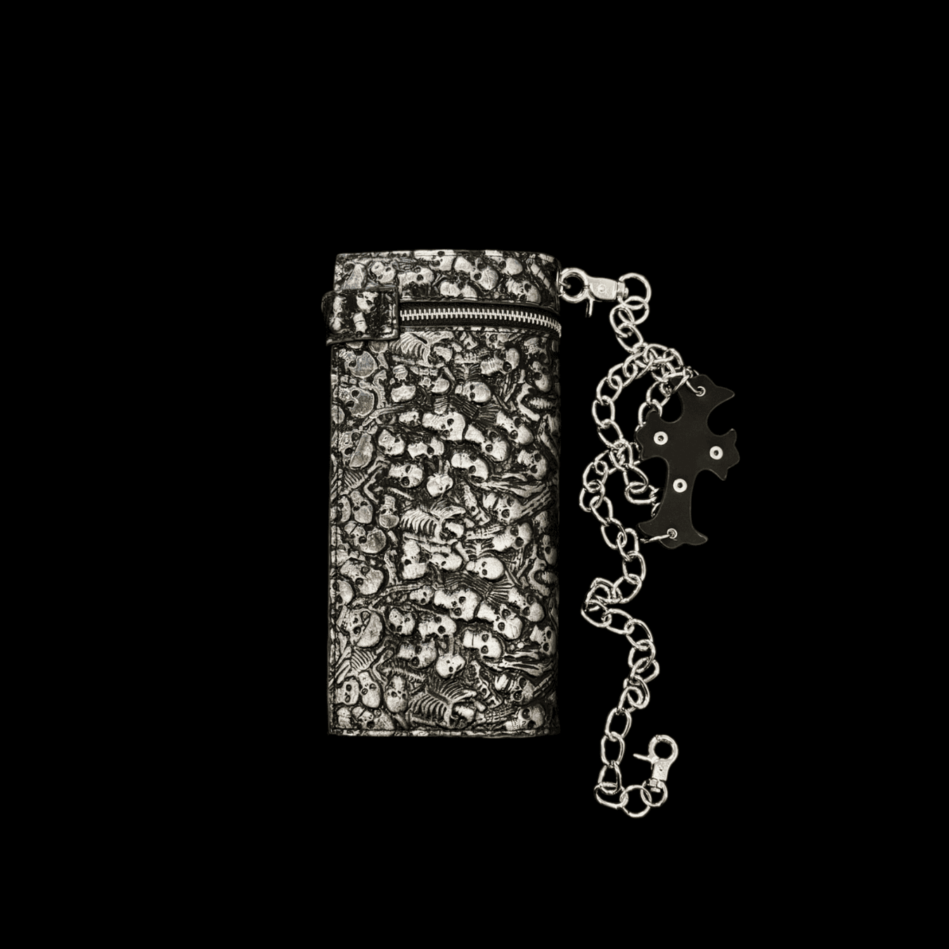 Skull Relief Leather Wallet