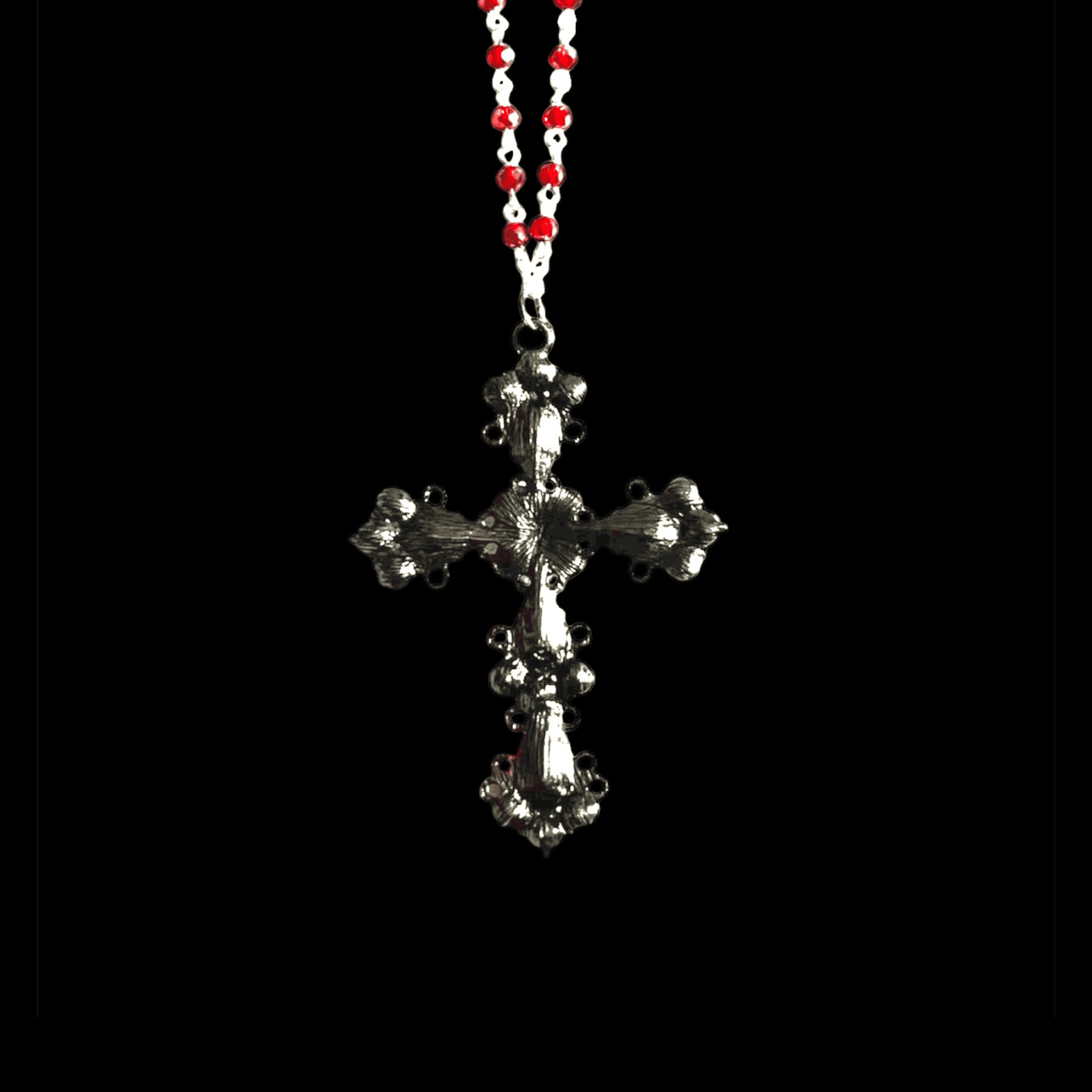 Blood Red Crystal Cross Necklace
