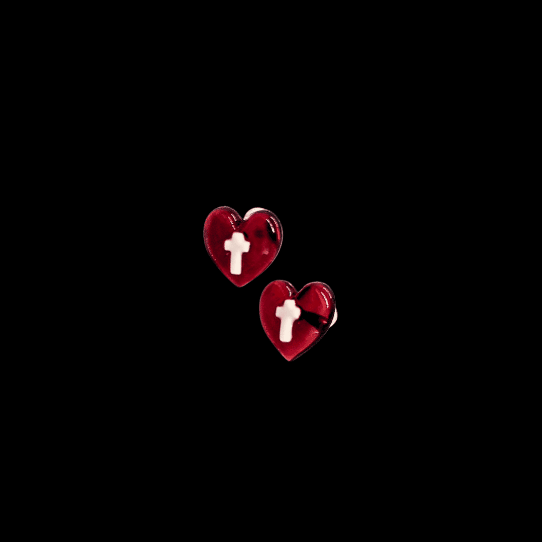 Heart Cross Earrings