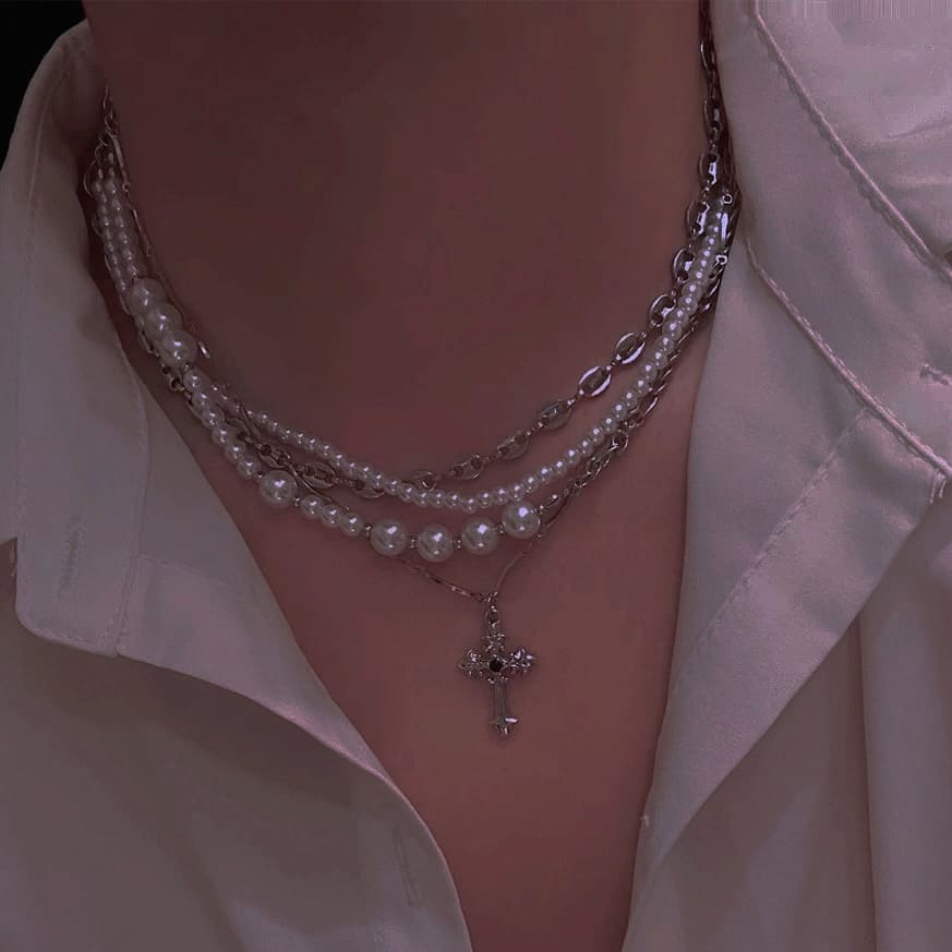 Pearl Cross Necklace