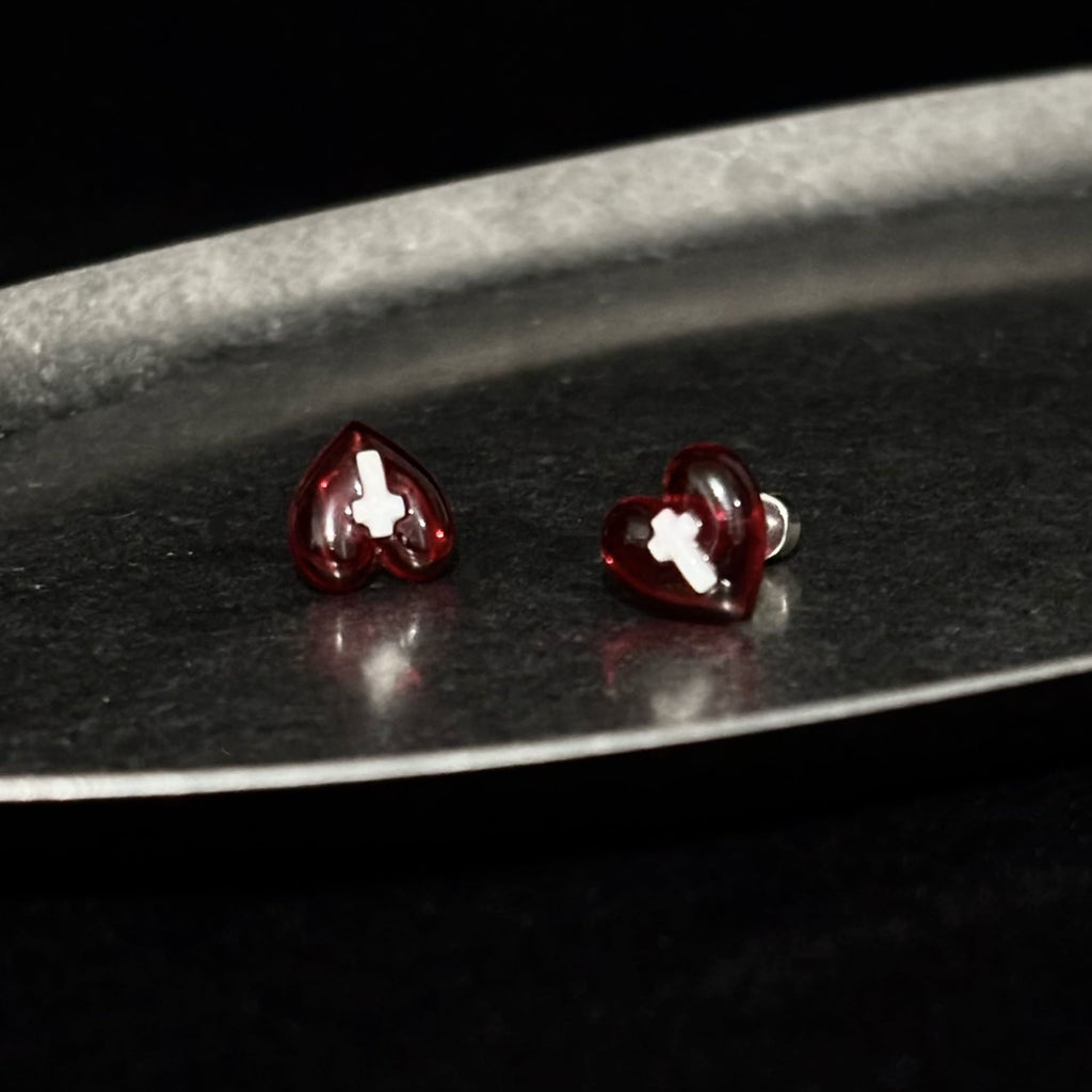 Heart Cross Earrings