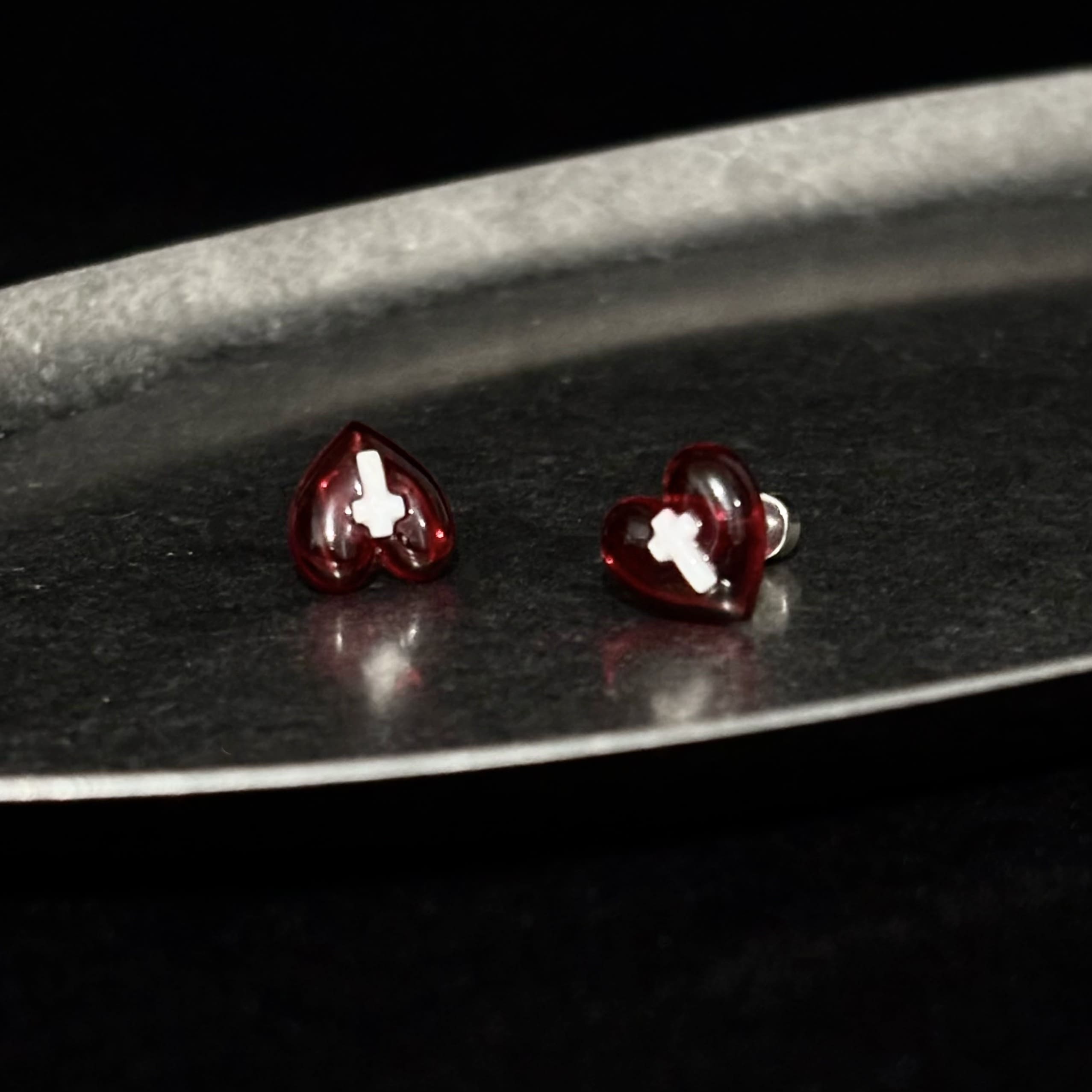 Heart Cross Earrings