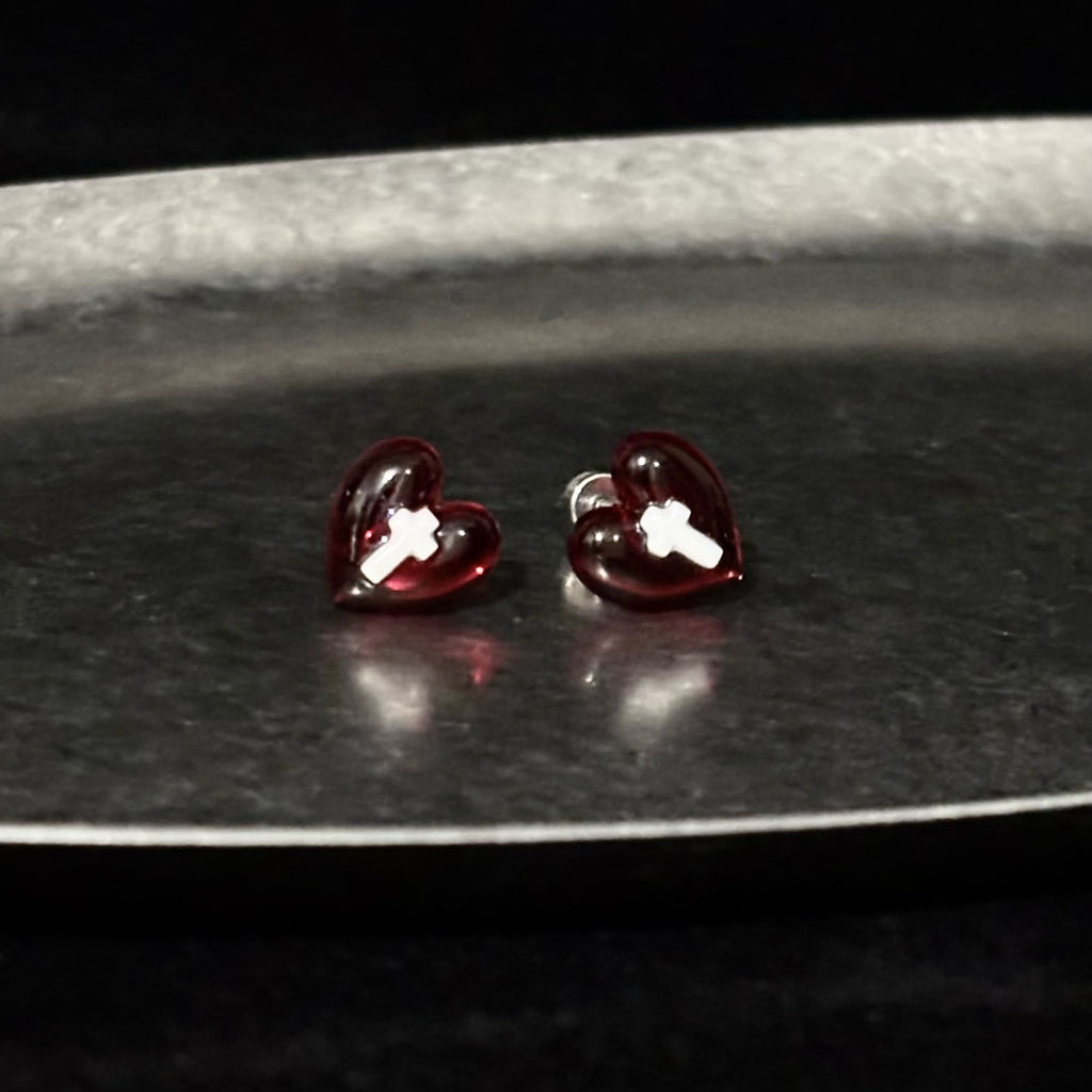 Heart Cross Earrings