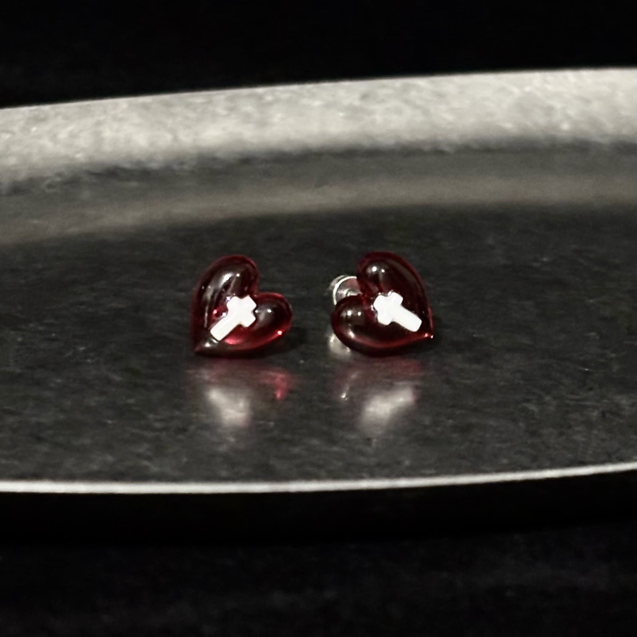 Heart Cross Earrings