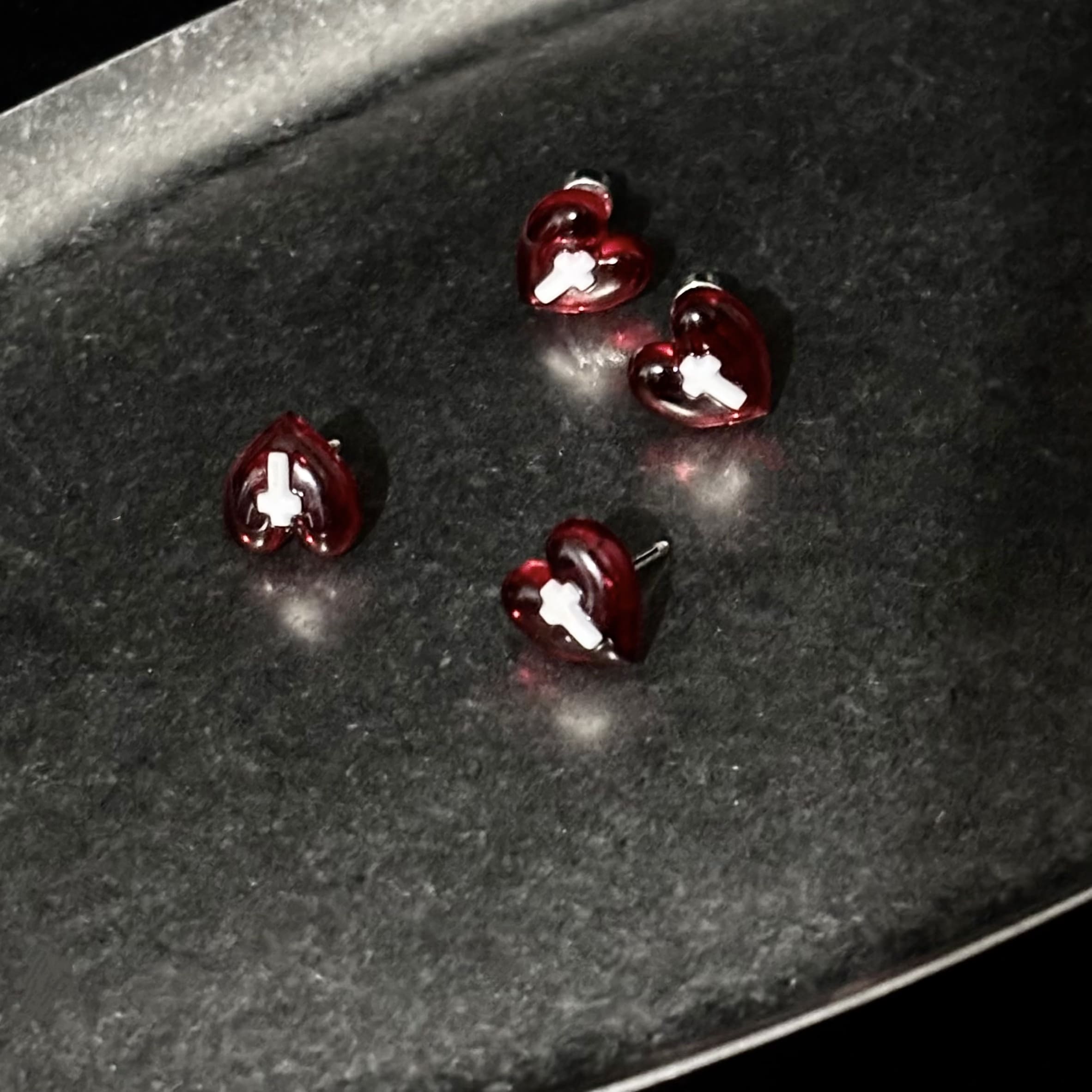 Heart Cross Earrings
