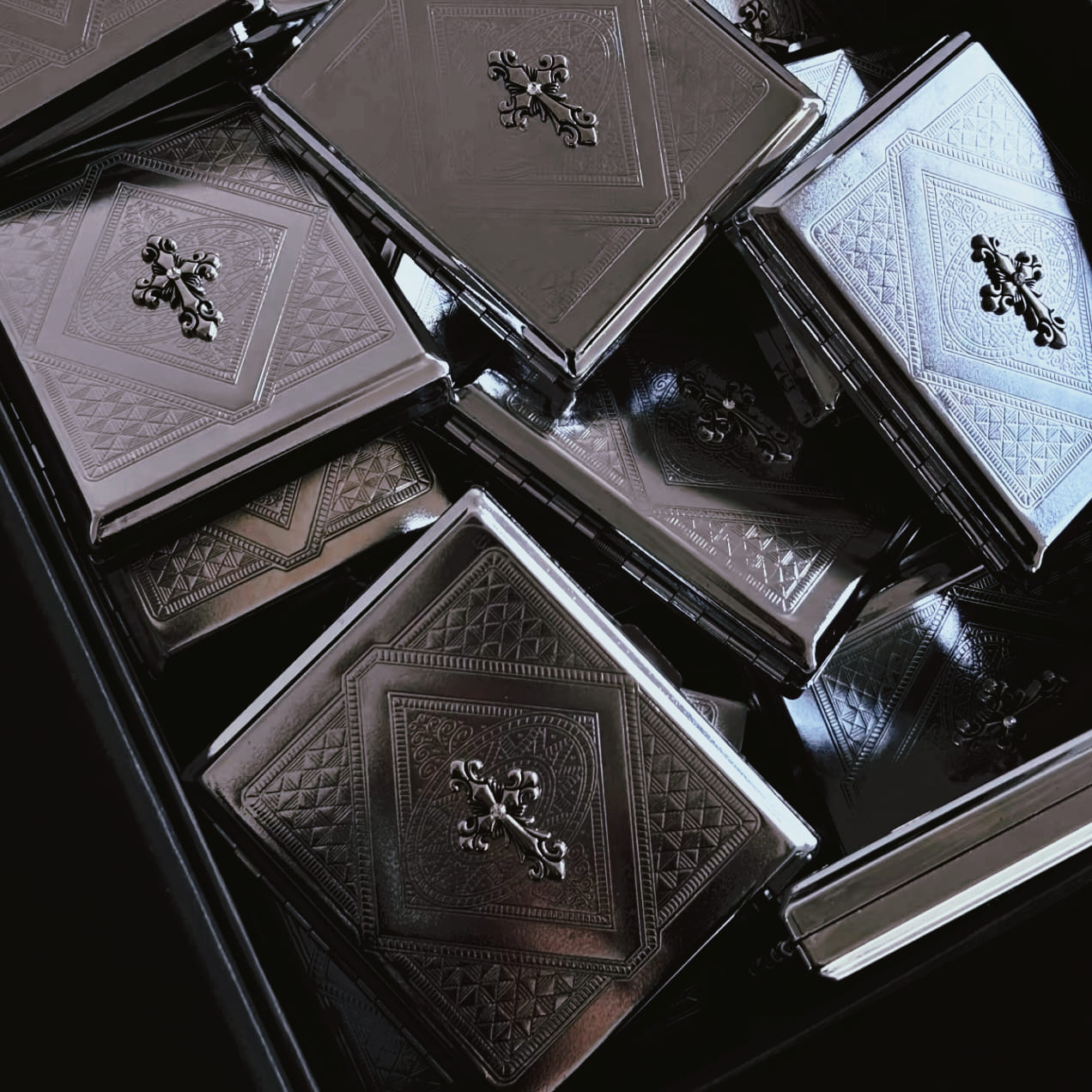 Gothic Embossed Cross Cigarette Case