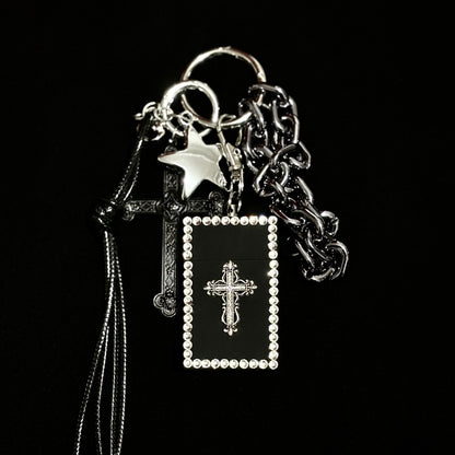 Gothic Cross Ashtray-Box Bag Charm & Keychain