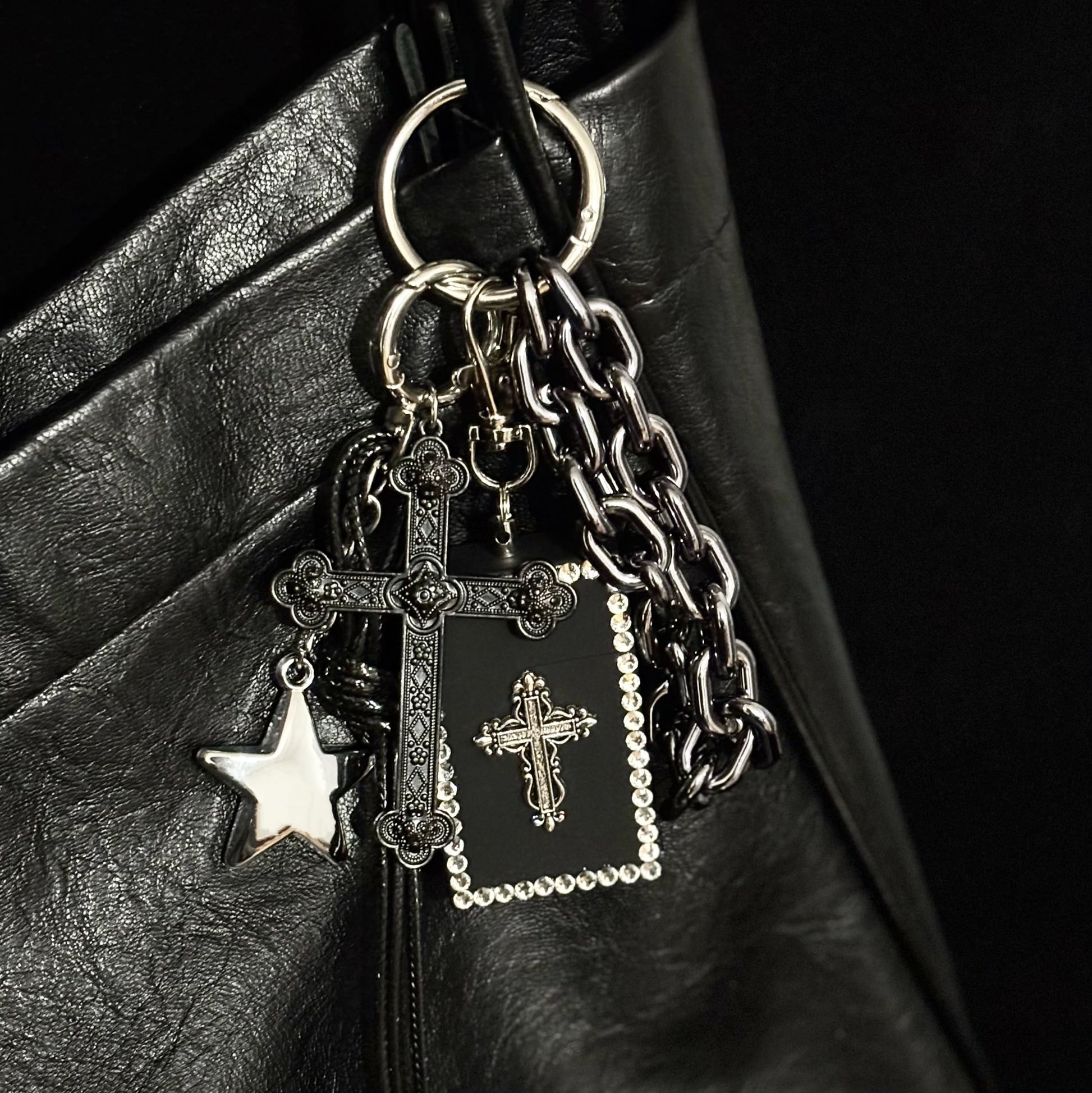 Gothic Cross Ashtray-Box Bag Charm & Keychain