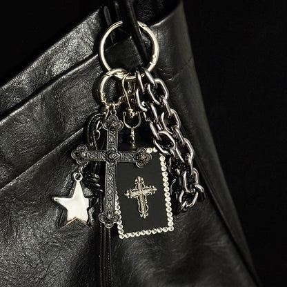 Gothic Cross Ashtray-Box Bag Charm & Keychain