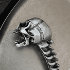 Zinc alloy gothic skull bottle opener side view