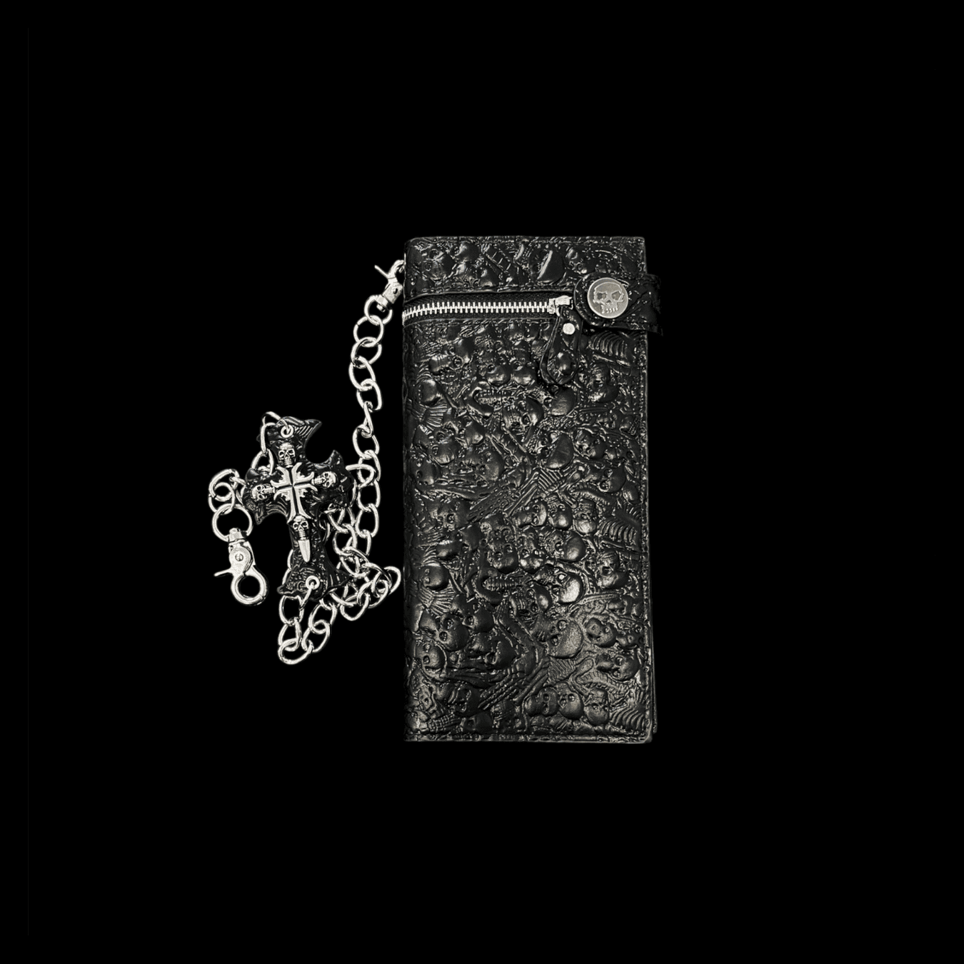 Skull Relief Leather Wallet