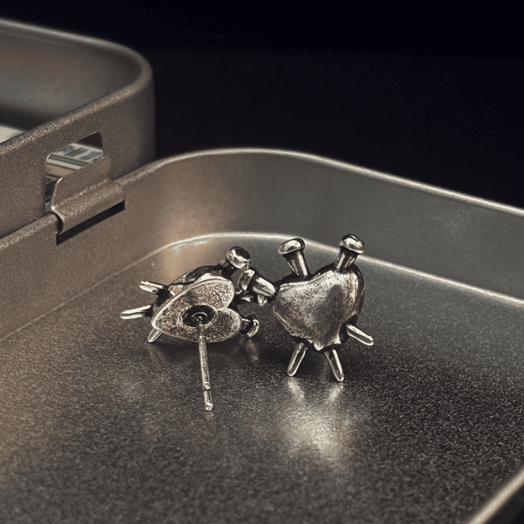 Pierced Heart Stud Earrings