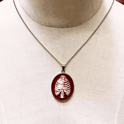 Blood-Soaked Ribcage Necklace