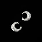 Matte Silver Crescent Moon Earrings