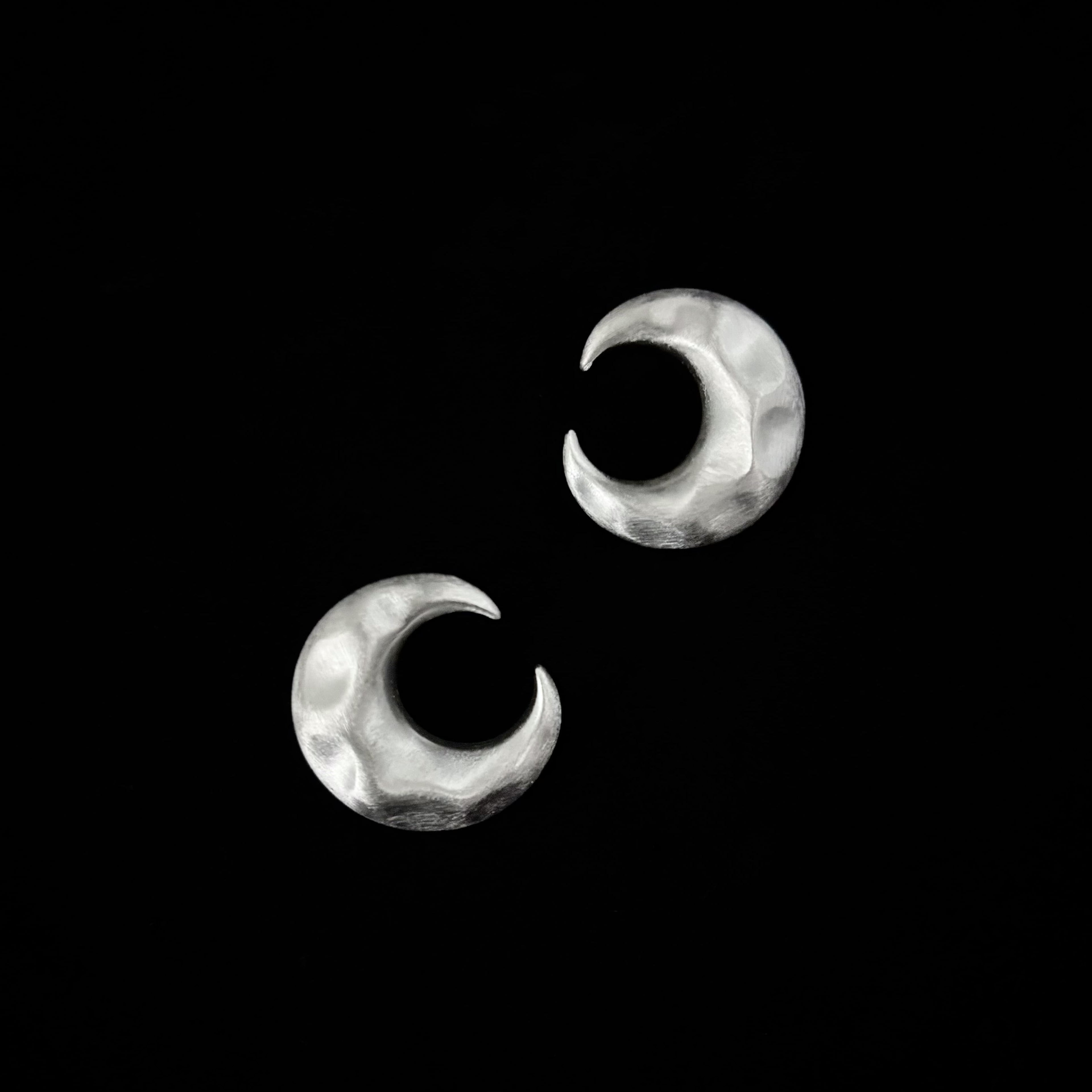 Matte Silver Crescent Moon Earrings