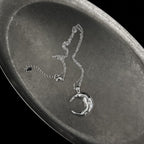 Matte Silver Crescent Moon Necklace