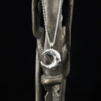 Matte Silver Crescent Moon Necklace