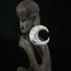Matte Silver Crescent Moon Earrings