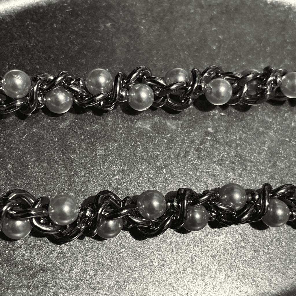 Pearl Wrapped Gothic Chain Necklace