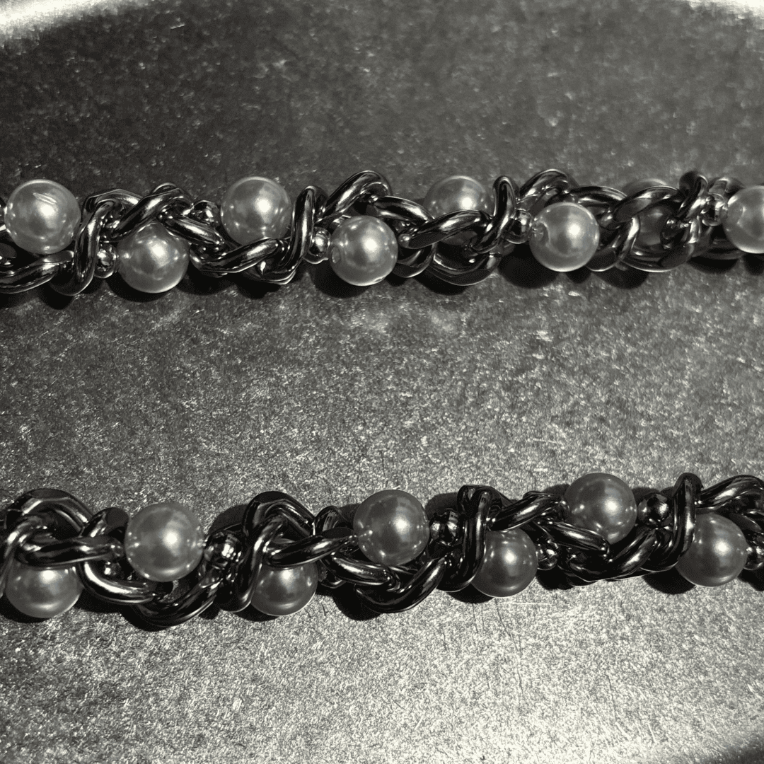 Pearl Wrapped Gothic Chain Necklace
