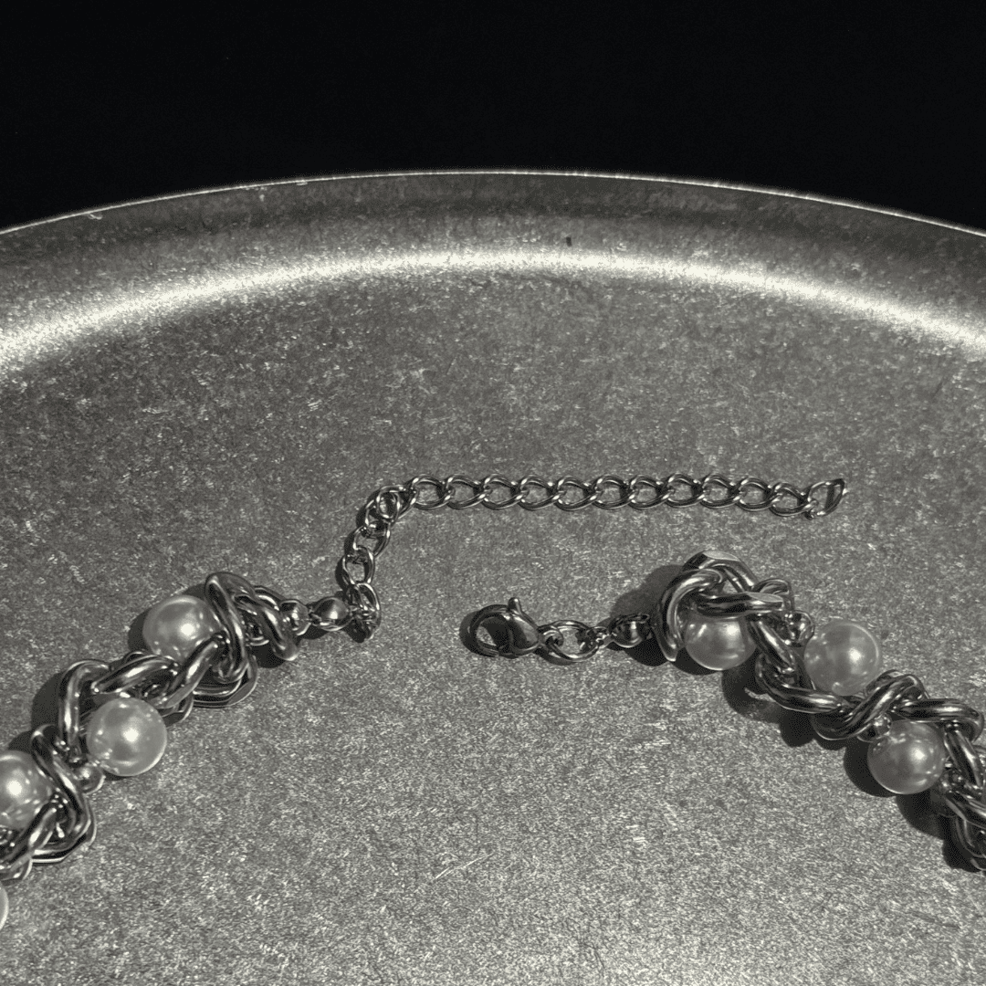 Pearl Wrapped Gothic Chain Necklace