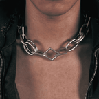Dual-Link Geometric Metal Necklace