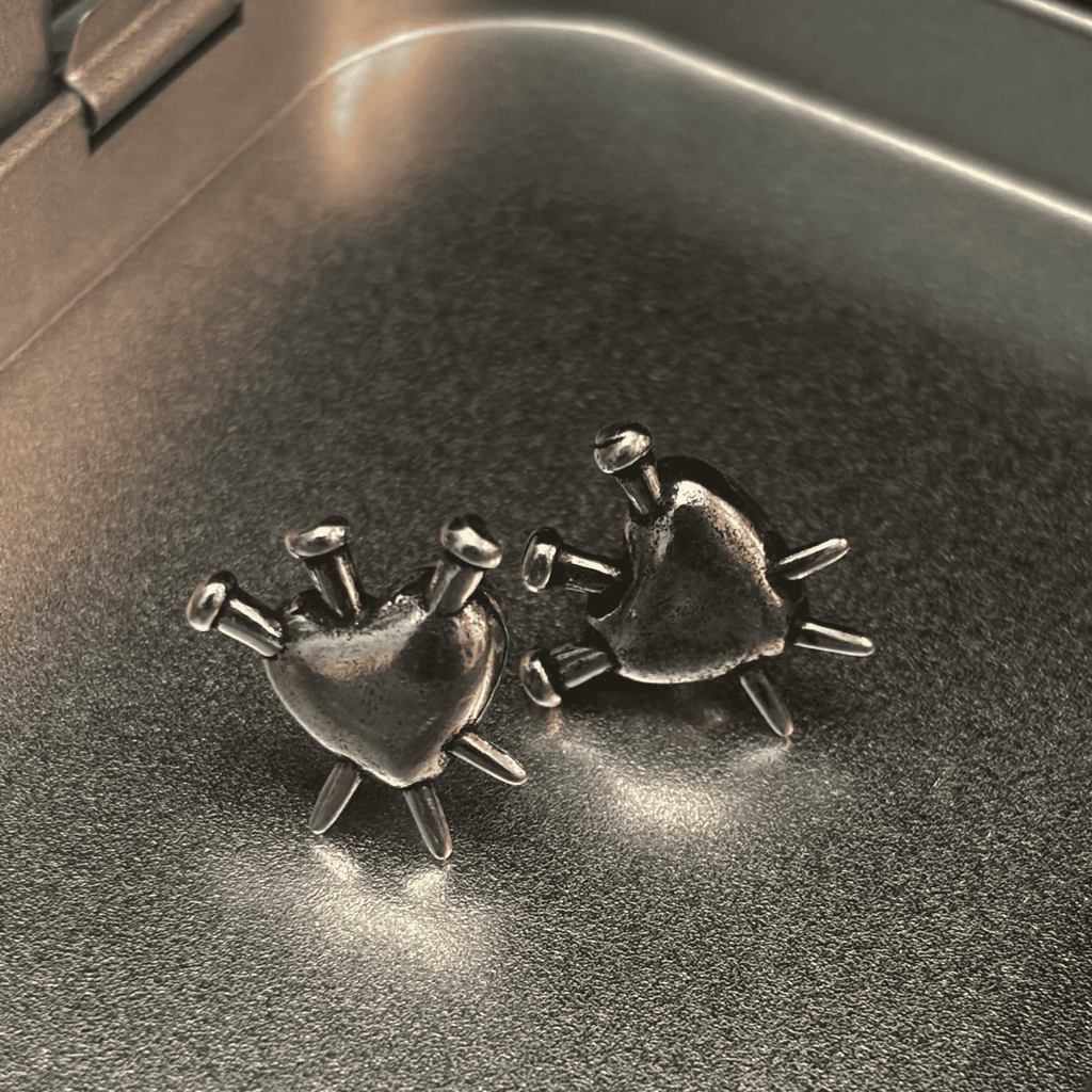 Pierced Heart Stud Earrings