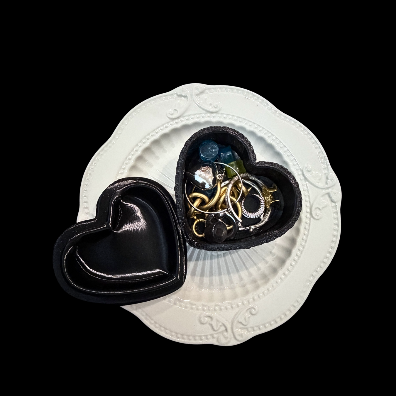 Dark Rose Relief Jewelry Box