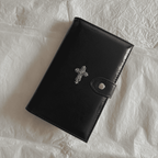 Gothic Cross Leather Passport Holder