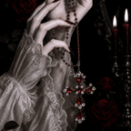 Blood Red Crystal Cross Necklace