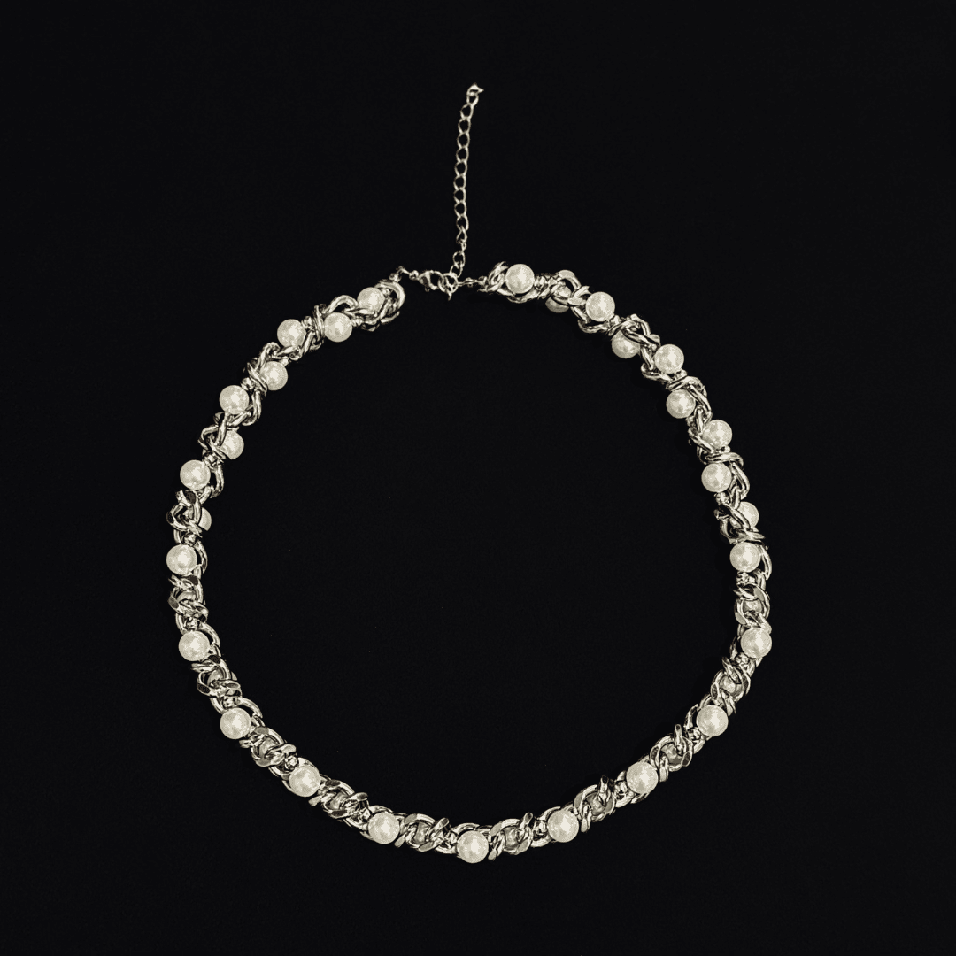 Pearl Wrapped Gothic Chain Necklace