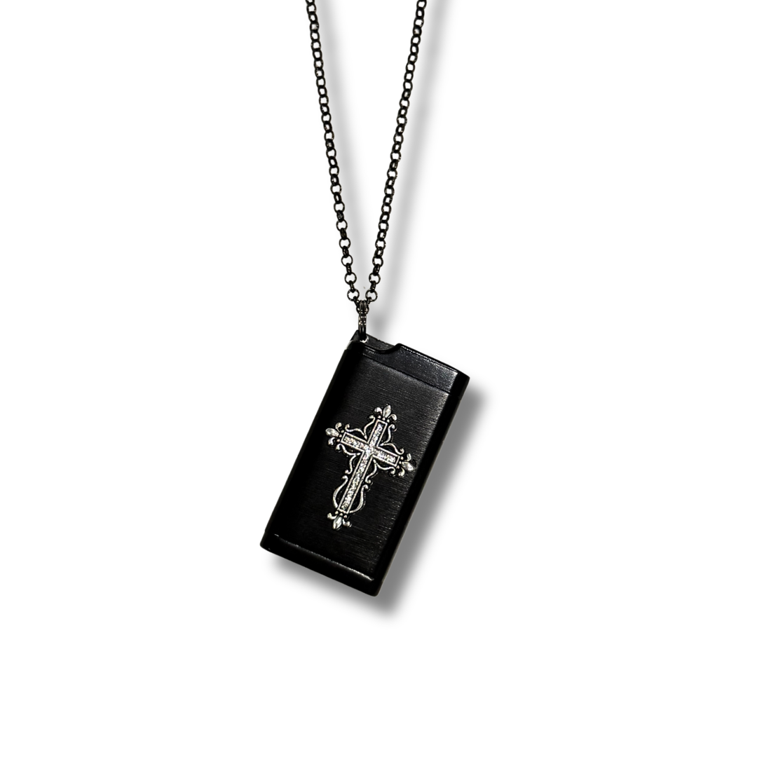 Gothic Cross Mini Ashtray Necklace / Keychain