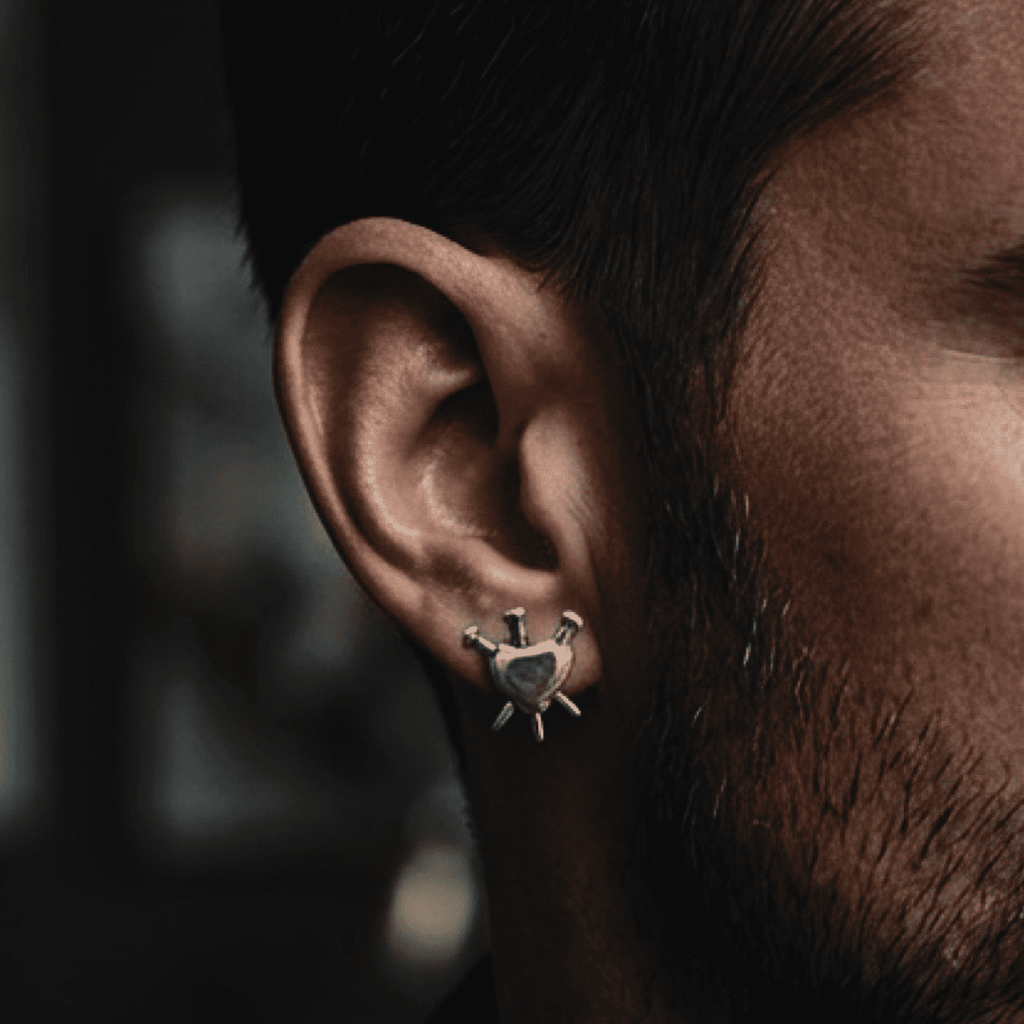 Pierced Heart Stud Earrings