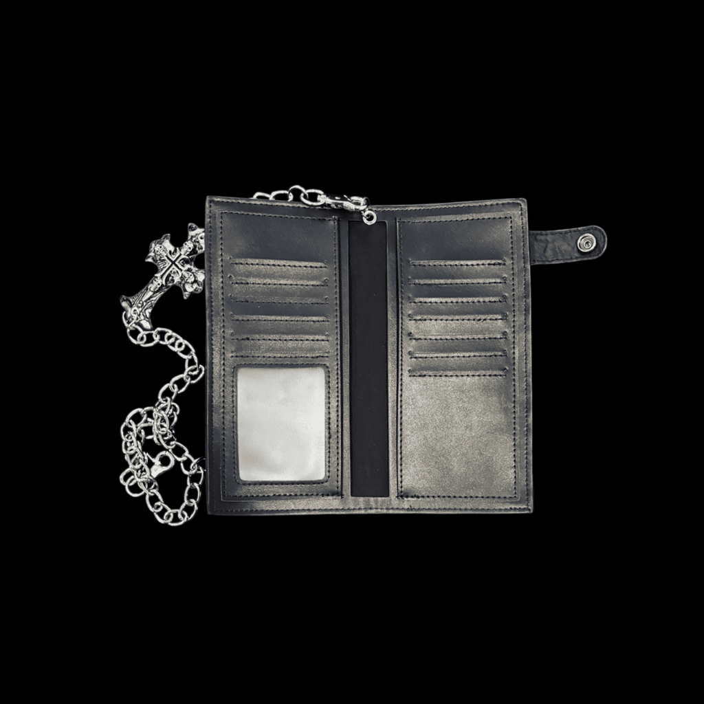 Skull Relief Leather Wallet