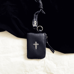 Gothic Cross Leather Coin Pouch