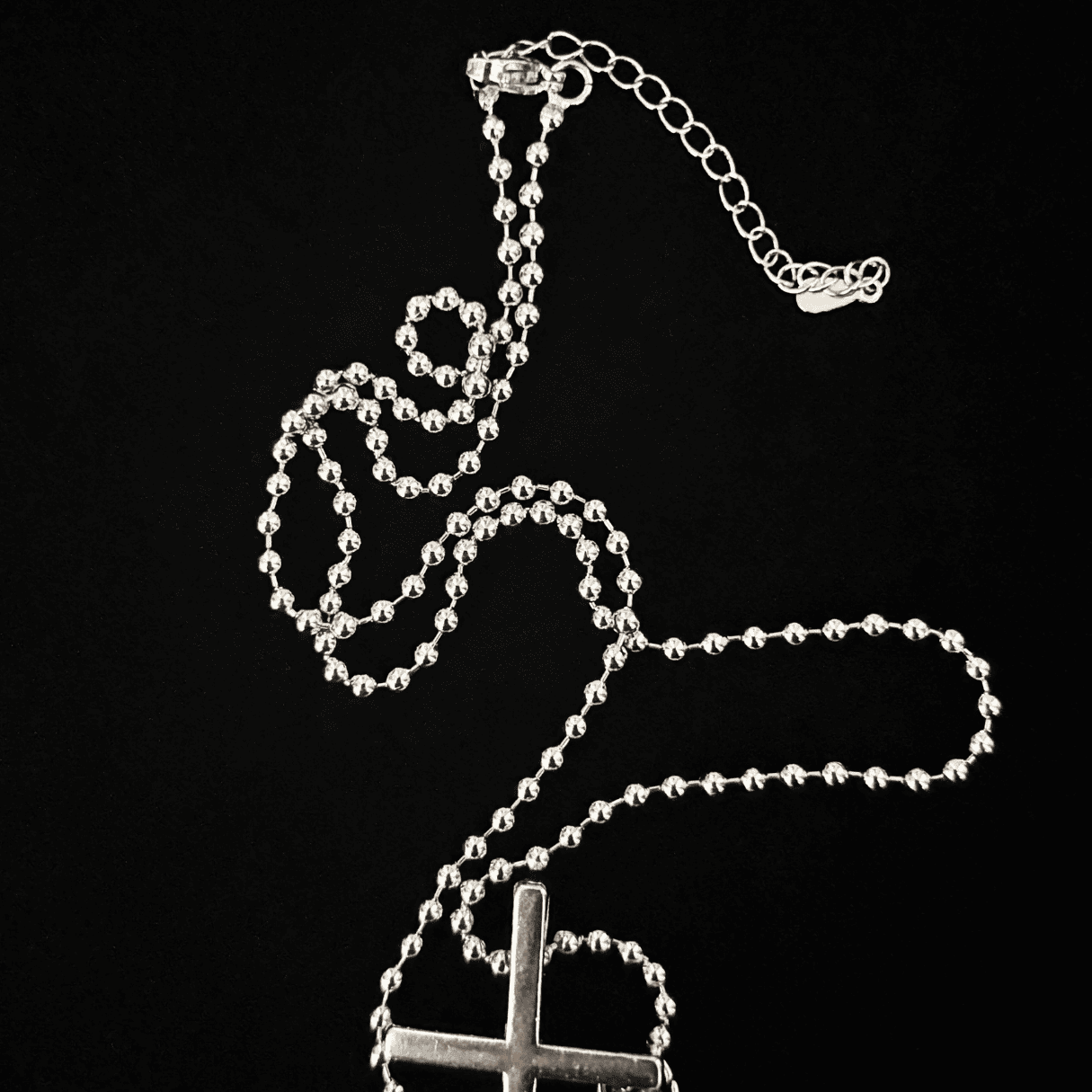 Water Drop Mini Pill Bottle & Cross Necklace