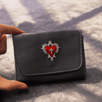 Thorned Heart Leather Card Holder & Coin Wallet
