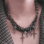 Cross Charm Stack Necklace