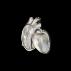 Silver anatomical heart trinket tray with matching lid and sculptural gothic design