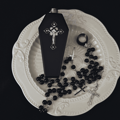 Black Cross Flask Necklace