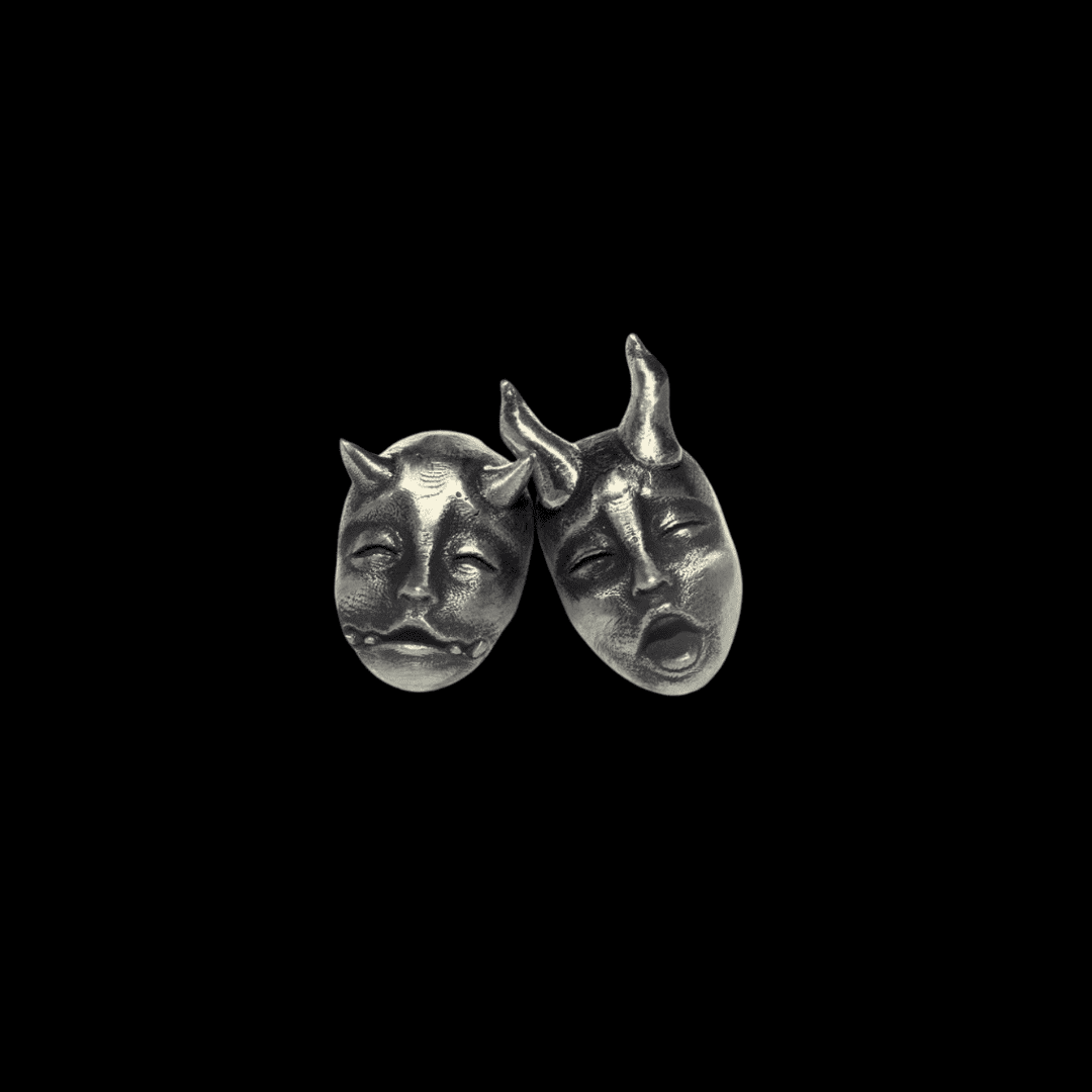 Oni Mask Stud Earrings